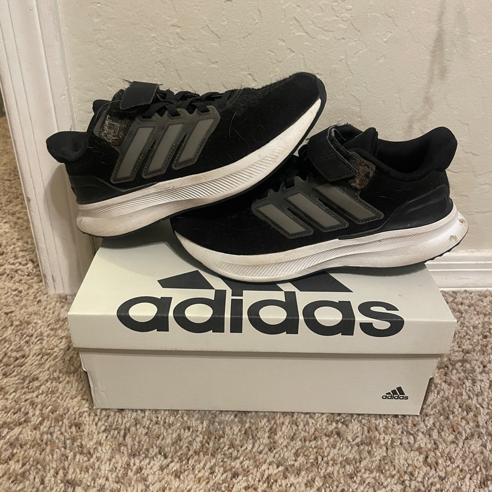 Adidas Kids Black and White basketball shoes
